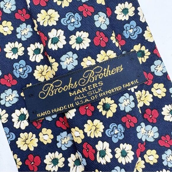 Brooks Brothers Floral Tie - Red, Yellow, Blue - Picture 5 of 11